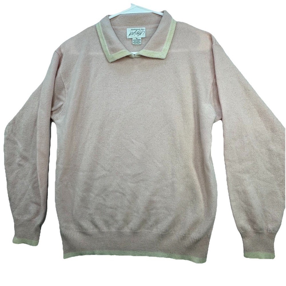 Vintage 100% Cashmere Women's Medium Pullover Sweater Soft Pink Preppy Luxury